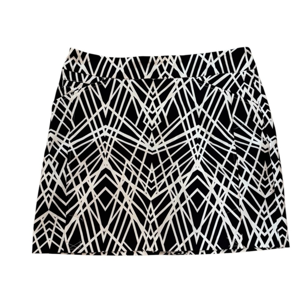 Eric Casual Millennium Skort Black White Cracked Ice Pattern with Pockets Size L